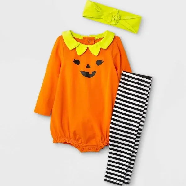 Photo 1 of 3T Cat & Jack Baby Girls' Pumpkin Bodysuit & Leggings Set