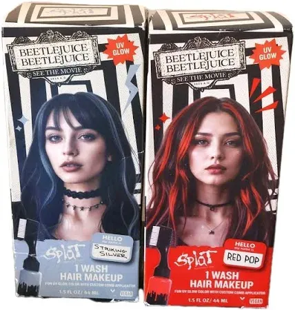 Photo 1 of splat beetlejuice hair dye pink/streaking silver