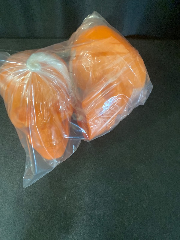 Photo 1 of hyde and eek orange skull decorative prop 2 pack