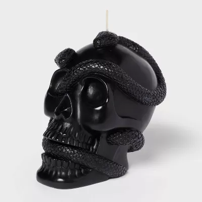 Photo 1 of 5.1'' Skull and Snake Candle Black - Threshold™