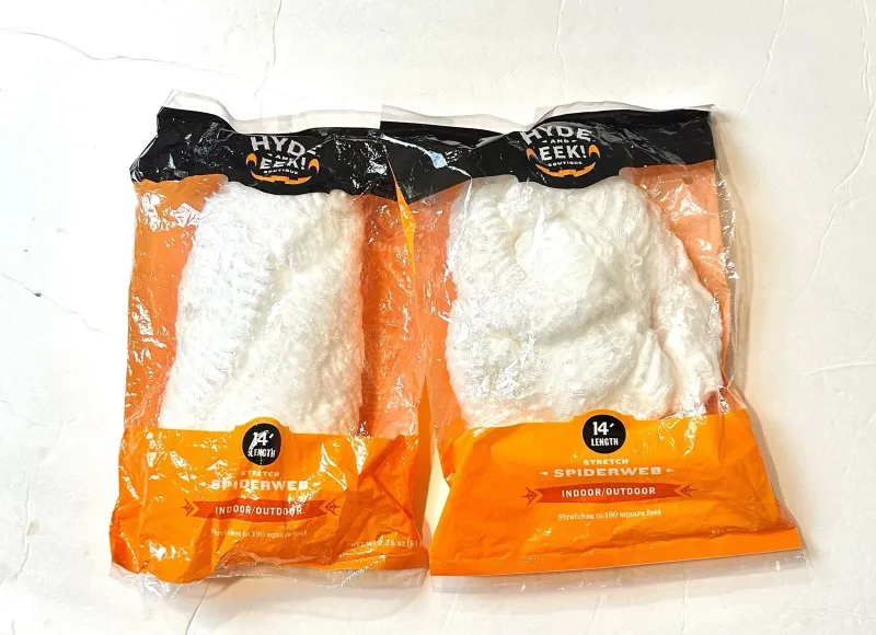 Photo 1 of 2 count Hyde And Eek! Halloween Stretchy White Spider Webs 14 Ft Length