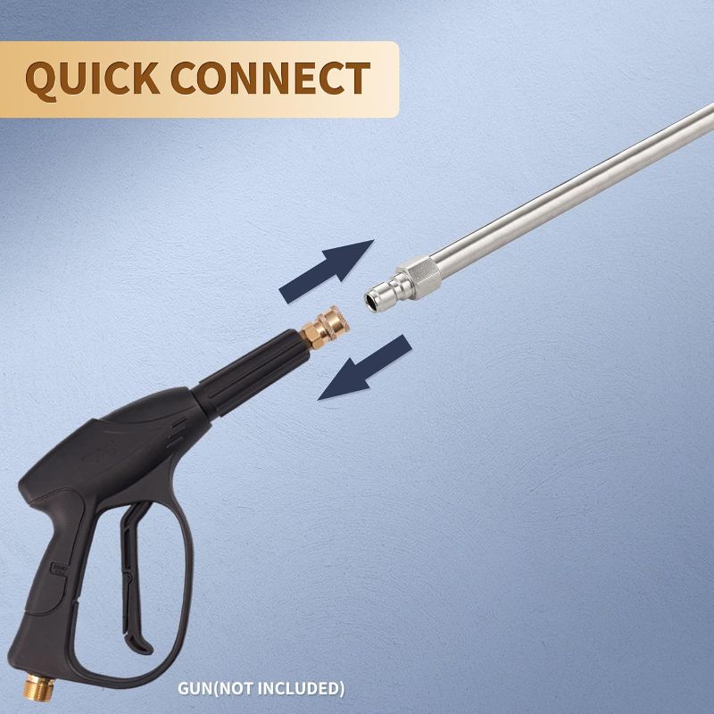 Photo 1 of Pressure Washer Extension Wand - 60" Pressure Washer Wands wit Replacement Wand, 1/4" Quick Connect Power Washer Lance, 4000 PSI