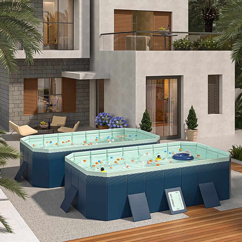 Photo 1 of Foldable Non-Inflatable Swimming Pool, Portable Hard Plastic Shell Kids and Adults Pool, Dog Pool for Outdoor, Backyard and Garden, Easy Setup for Fun Water Play, 116" L x 65" W x 21.7" H