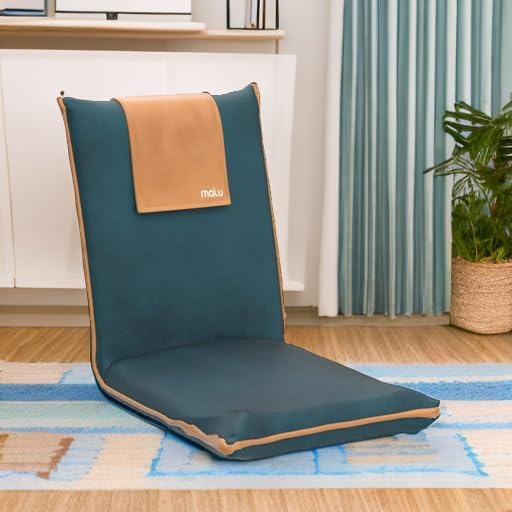Photo 1 of malu Extra Large Padded Floor Chair w/Back Support - Japanese Chair Meditation Cushion, Comfortable Folding Backrest, Removable Easy Wash Cover