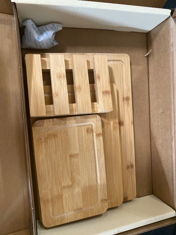 Photo 1 of Caraway 4-Piece Double Sided Wood Cutting Board Set - Made From FSC-Certified Birch Wood - Mineral Oil & Wax Finish - 3 Sizes - Small, Medium, & Large - Storage Organizers Included
Visit the Caraway Store