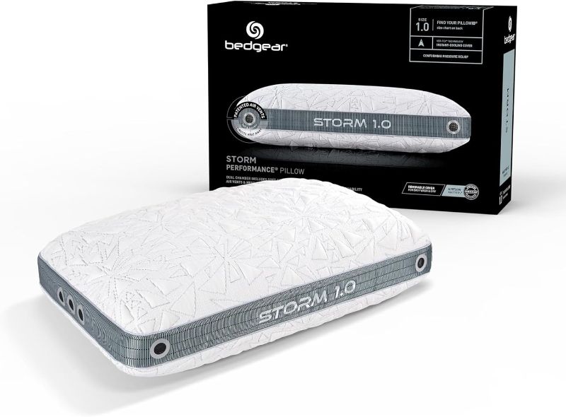 Photo 1 of Bedgear Storm Performance Pillow – 1.0 - Cooling Bed Pillow for Hot Sleepers - Medium Firmness Pillow for All Sleep Positions, Washable & Removable Cover - 20" W x 26" L x 5.25" H