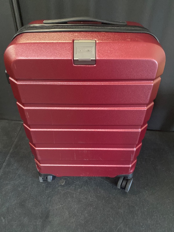 Photo 1 of KROSER Hardside Expandable Carry On Luggage with Spinner Wheels & Built-in TSA Lock, Durable Suitcase Rolling Luggage with USB Port, Carry-On 20-Inch, Burgundy