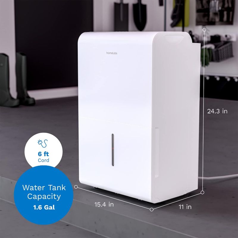 Photo 1 of hOmeLabs 3000 Sq. ft. Energy Star Dehumidifier - Ideal for Medium to Large Rooms, Bedrooms and Home Basements - Powerful Moisture Removal and Humidity Control - 35 Pint (Previously 8 Pint)