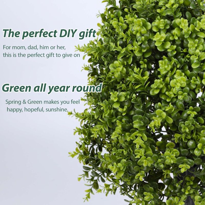 Photo 1 of 5FT Artificial Boxwood Topiary Tree Fake Topiary Potted Plants for Home Office Garden Indoor Outdoor Decoration 59INCH(2PACK