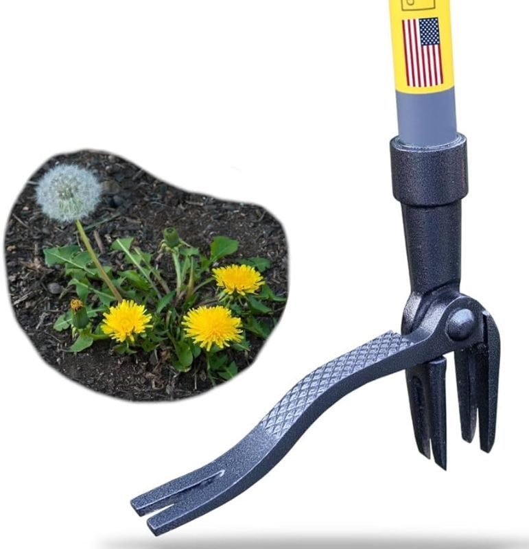 Photo 1 of Rocklin™ Stand Up Weed Puller Tool - 4 Claw Steel Head - 48 inch Handle - 100% Metal - Easily Remove Weeds Without Bending or Kneeling (WeedPuller2.0)