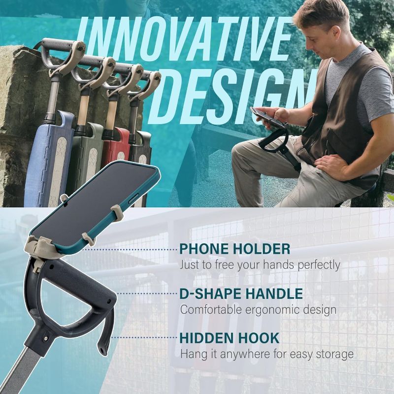 Photo 1 of STEP2GOLD Ta-Da Chair Series 2 PRO, Portable Trekking Hiking Pole, Folding Walking Stick with Seat, Walking Cane with Chair, Foldable Chair, Lightweight Aluminum, Easy Carry and Storage, Anti-Slip