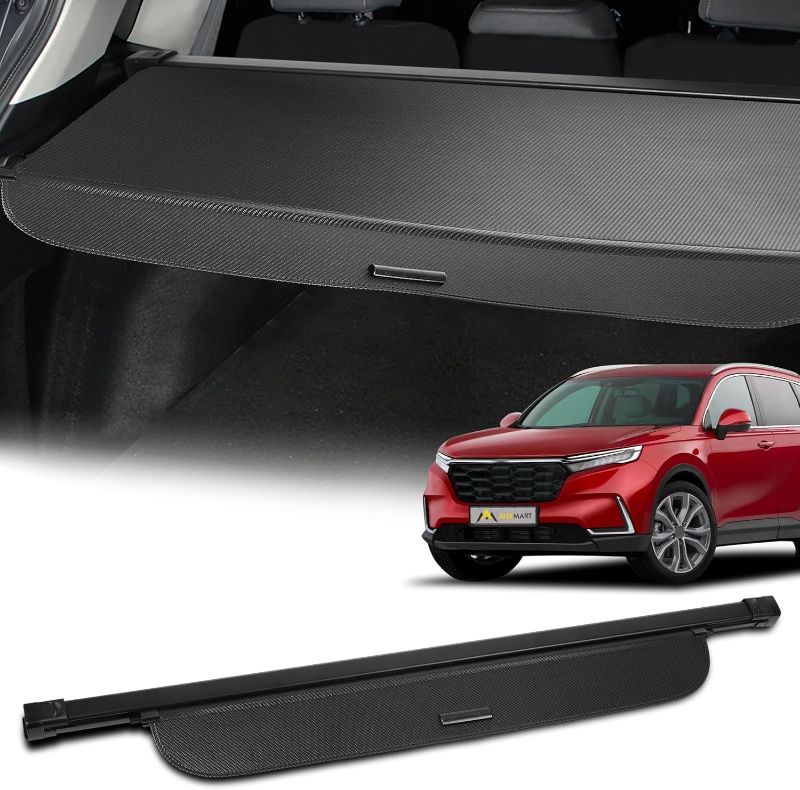 Photo 1 of AUXMART Cargo Cover Fit for Honda CRV 2023 2024 2025 (Include Hybrid) Waterproof Retractable Trunk Security Cover Shielding Shade Accessories for Honda CRV Cargo Cover Carbon Fiber Texture