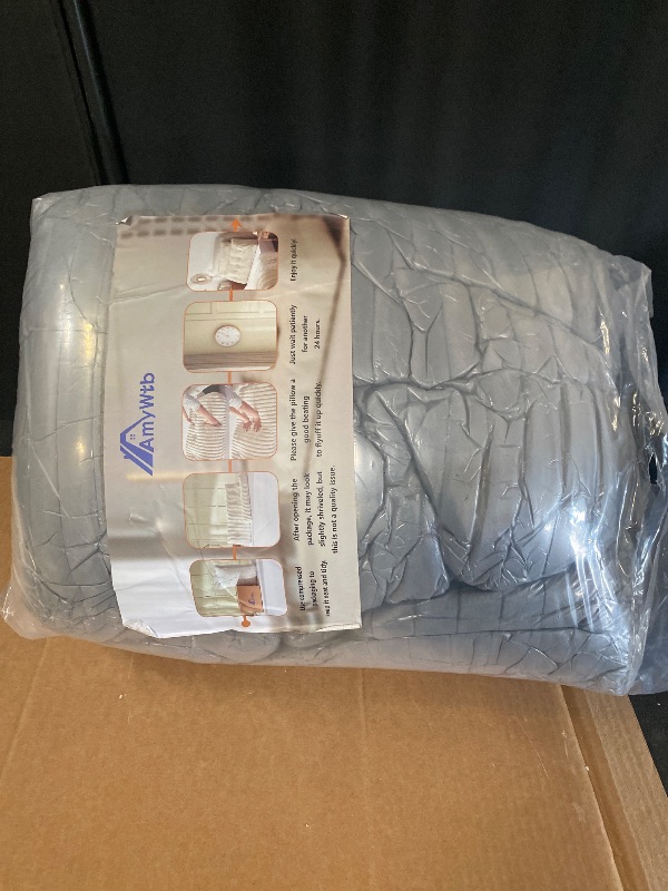 Photo 1 of Headboard Wedge Pillow + A Long Neck Roll Pillow Body Pillow?Large Headboard Pillow with Removable Cover (Gray, Queen?59x8x20 inches)