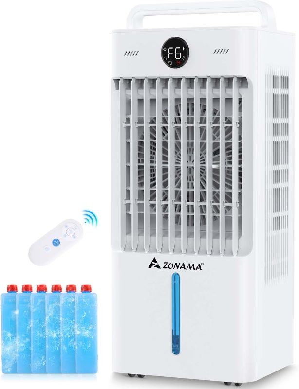 Photo 1 of Swamp Cooler, 3-IN-1 Evaporative Air Cooler with Display & Remote, Windowless Portable Air Conditioners with Ice Cooling, 12H Timer, 6 Speeds, 60° Oscillation, Air Cooler Fan for Home Office