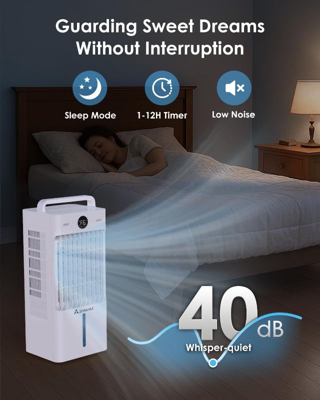 Photo 1 of Swamp Cooler, 3-IN-1 Evaporative Air Cooler with Display & Remote, Windowless Portable Air Conditioners with Ice Cooling, 12H Timer, 6 Speeds, 60° Oscillation, Air Cooler Fan for Home Office