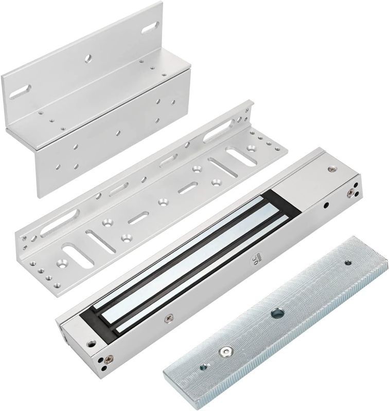 Photo 1 of Electromagnetic Lock with Z and L Bracket 280KG 600LBS Holding Force Electric Magnetic Door Lock 12V Fail Safe NC Mode for Access Control System