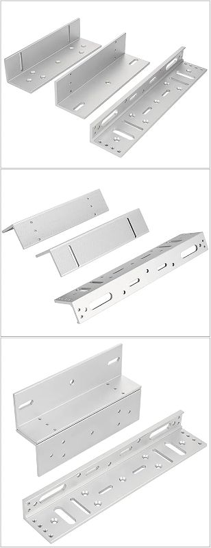 Photo 1 of Electromagnetic Lock with Z and L Bracket 280KG 600LBS Holding Force Electric Magnetic Door Lock 12V Fail Safe NC Mode for Access Control System