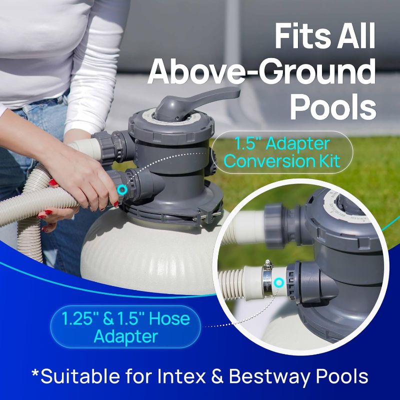 Photo 1 of AQUASTRONG 14in Sand Filter Pump for Above Ground Pool with Timer, 2/3 HP Pool Pumps Above Ground 3000 GPH for Pools up to 13000 GAL, Pool Filter with 6-Way Valve, Improved Circulation and Filtration