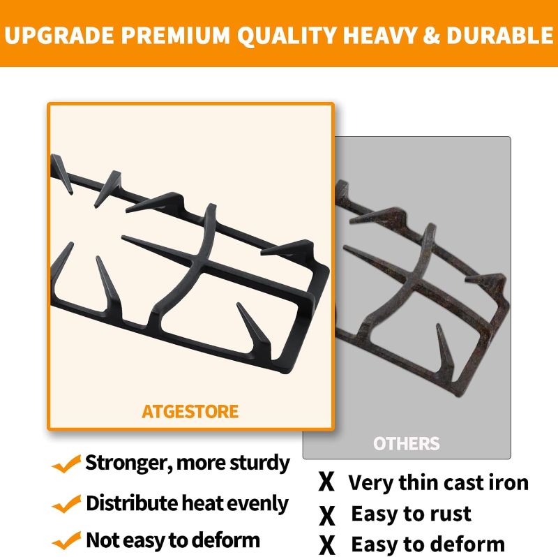 Photo 1 of Upgraded A00263801 Grate Replacement for Kenmore Stove Parts Range Burner Grate, Frigidaire Gas Range Parts Cast Iron Center Grate Gas Cooktop Parts Stove Top Grate Cookware Accessories 1 Pack