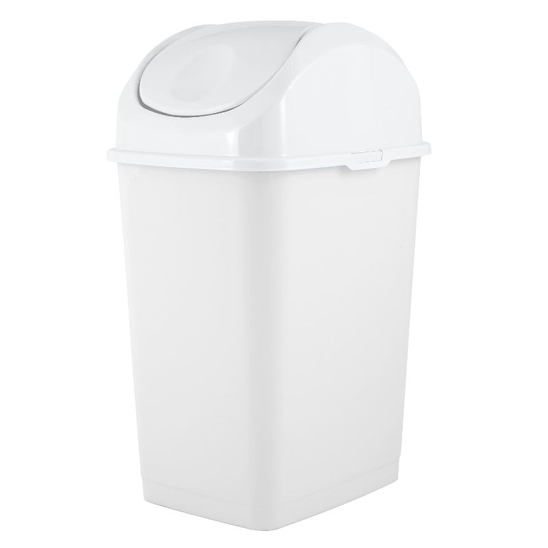 Photo 1 of Superio Small 2.5 Gallon Plastic Trash Can with Swing Top Lid, Compact Slim Waste Bin for Under Desk, Office, Bedroom, Bathroom, Dorm Room, 10 Qt. Portable Garbage Can (White)
Visit the Superio Store
4.0 4.0 out of 5 stars   (1,533) | Search this page