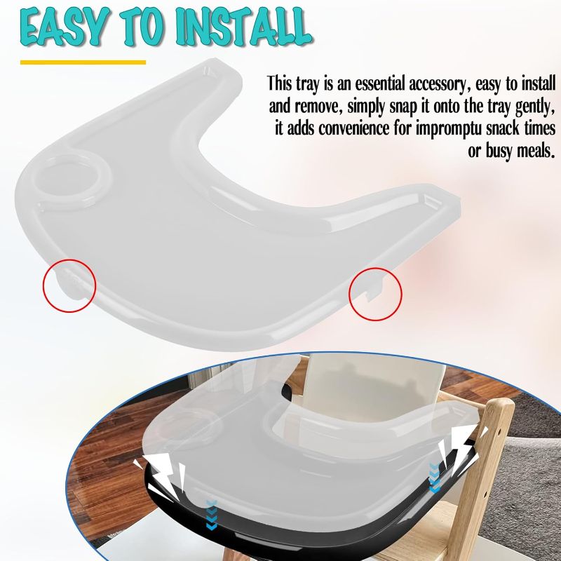 Photo 1 of High Chair Tray Cover Compatible with Stokke Tripp Trapp Chair with Cup Holder - Smooth Surface and Strong Suction - Made with Food-Safe Plastic (BPA BPS BPF Lead Phthalate Free) - Clear