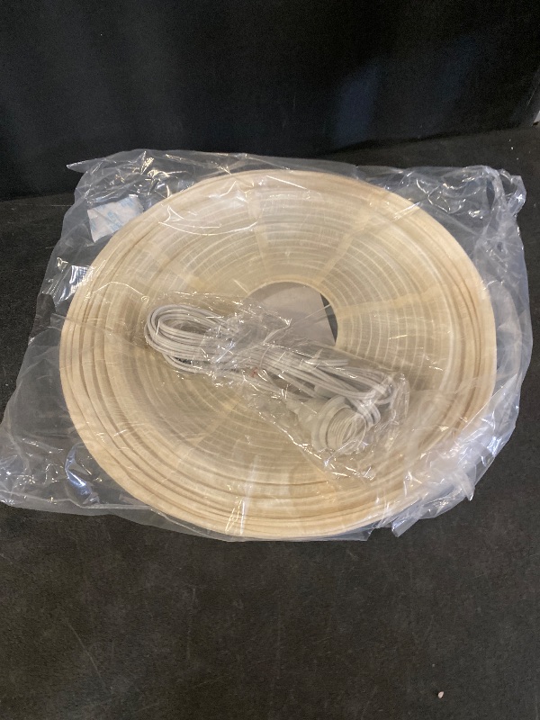 Photo 1 of White Round Rice Paper Lamp Shade Hanging Iron Paper Lamp Lamps Decorative Paper Light Accessory