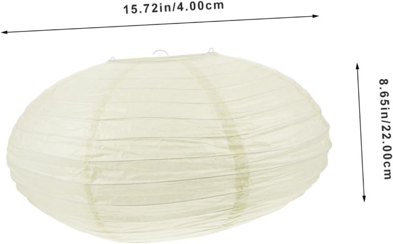 Photo 1 of White Round Rice Paper Lamp Shade Hanging Iron Paper Lamp Lamps Decorative Paper Light Accessory