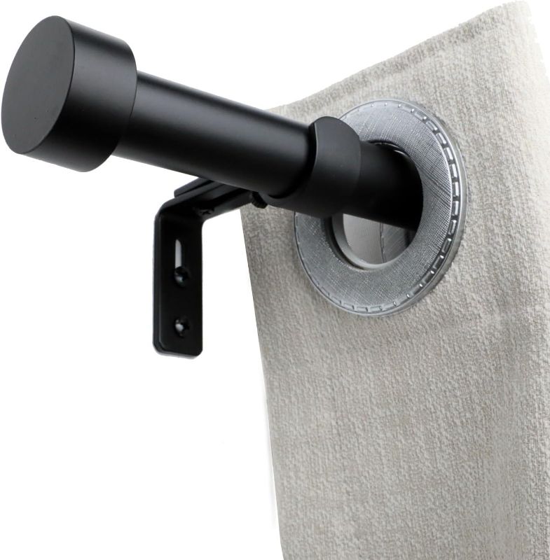Photo 1 of Modern Curtain Rods for Windows 18 to 88 inches, 1 Inch Metal Drapery Rods, Adjustable Heavy Duty Long Single Curtain Pole for Living Room Bedroom