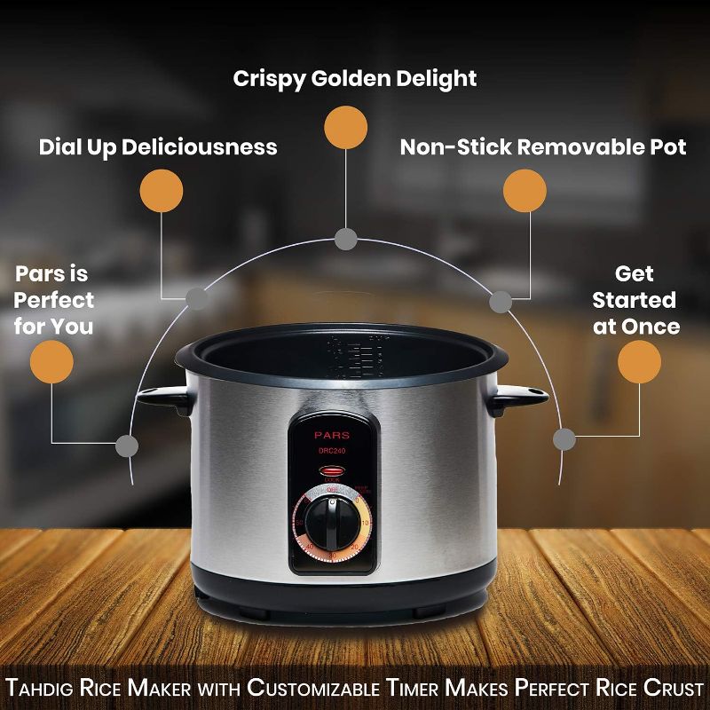Photo 1 of Pars Automatic Persian Rice Cooker - Tahdig Rice Maker Perfect Rice Crust, 15 Cup