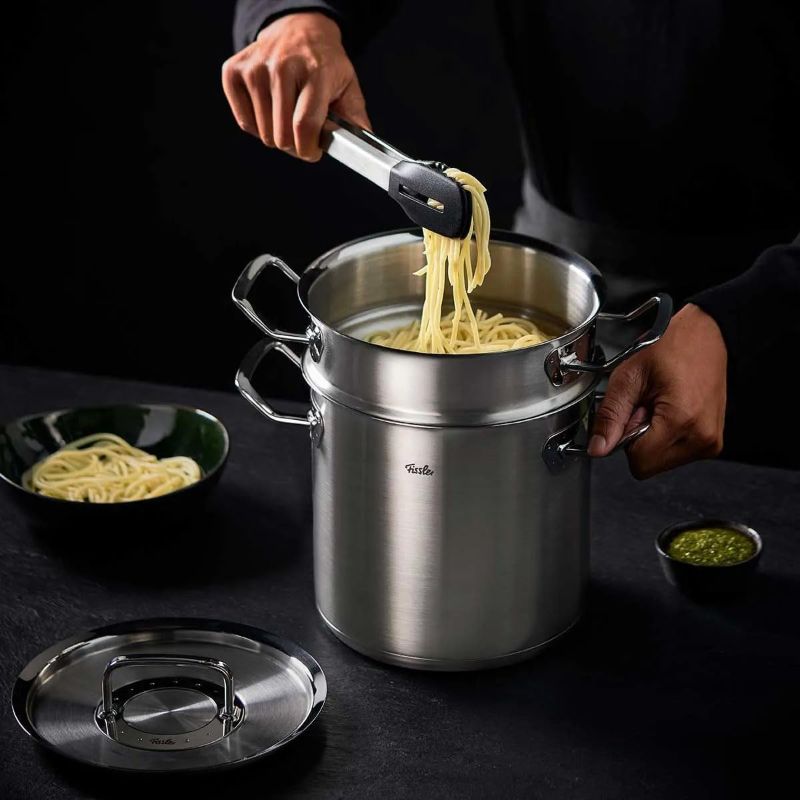 Photo 1 of Fissler Original-Profi Collection Stainless Steel 6.3 Quart Multipot with Steamer Insert and Metal Lid