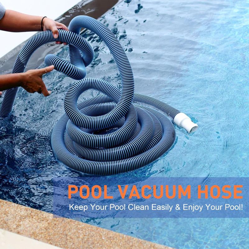 Photo 1 of Pool Vacuum Hose, Heavy Duty Manual Swimming Pool Cleaner Hose With Swivel Cuff for Above Ground and Inground Pools, 1-1/2 Inch x 18 Ft
