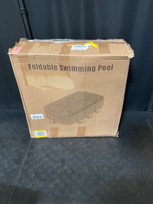 Photo 1 of Foldable Swimming Pool Above Ground Collapsible Non-Inflatable Pool Hard Plastic Square Pool for Backyard Garden
