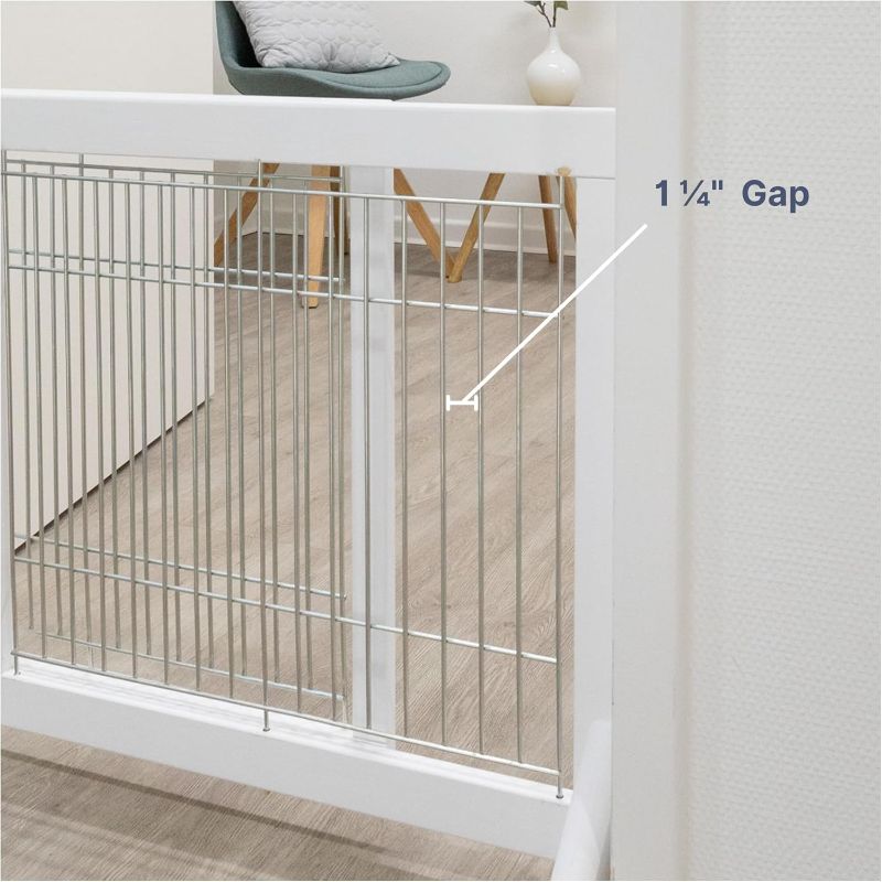 Photo 1 of Freestanding Pet Gate, Wood and Wire, Lightweight, Adjustable Width, 24 in Height, White