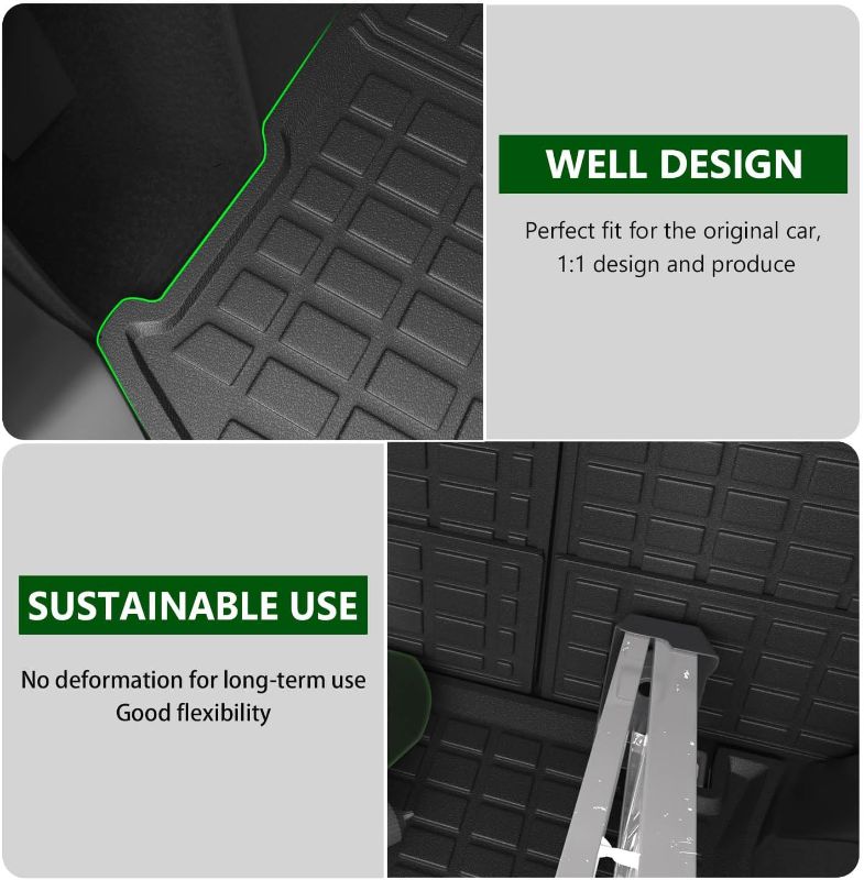Photo 1 of Trunk Mat Backrest Mat Compatible with 2011-2021 Jeep Grand Cherokee Cargo Liners Back Seat Protector Replacement for 2011-2021 Jeep Grand Cherokee Accessories (Rear Trunk Mat+Backrest Mat)