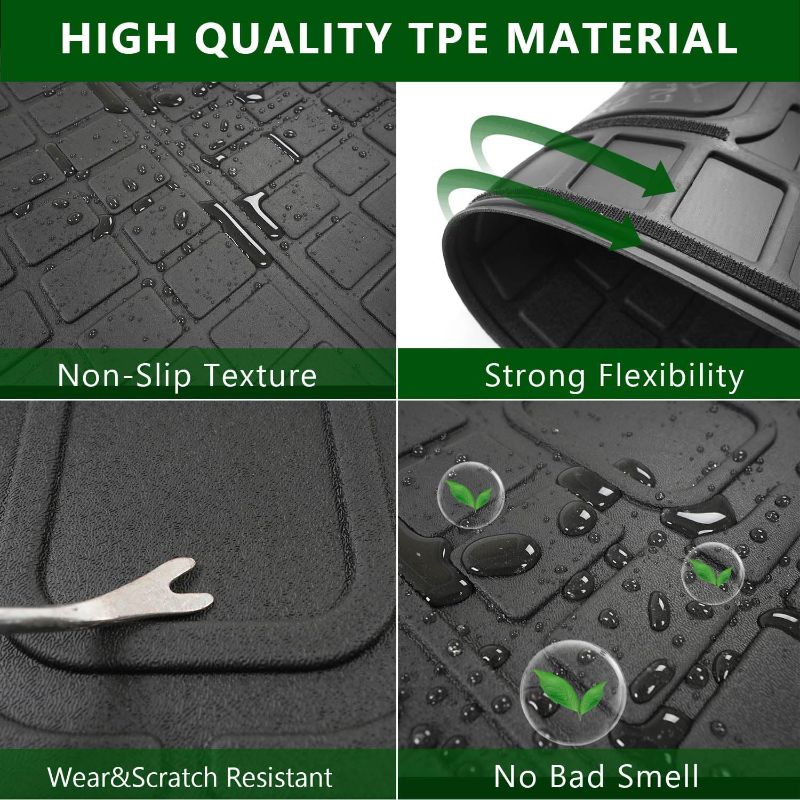Photo 1 of Trunk Mat Backrest Mat Compatible with 2011-2021 Jeep Grand Cherokee Cargo Liners Back Seat Protector Replacement for 2011-2021 Jeep Grand Cherokee Accessories (Rear Trunk Mat+Backrest Mat)