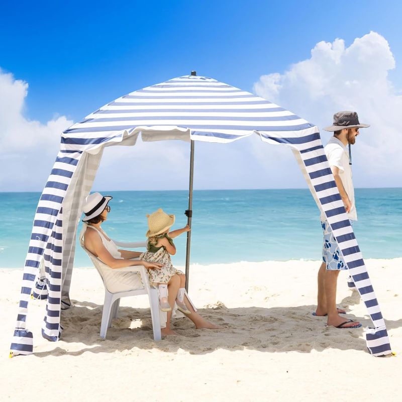 Photo 1 of Beach Cabana - 6FT Beach Umbrella with UPF 100+ UV Protection & Sunshade Curtain - Waterproof Tent - Portable Shade, Easy to Set Up, Perfect for Family & Friends, Navy Blue
Visit the Mojest Store