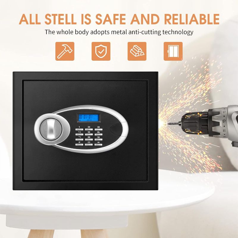 Photo 1 of 1.6 Cuft Fire proof Safes for HOME USE, Anti-Theft Digital Personal Security Safety Box with Electronic Keypad and Spare Keys, Home Safes Fireproof Waterproof for Money Medicine Document Valuables