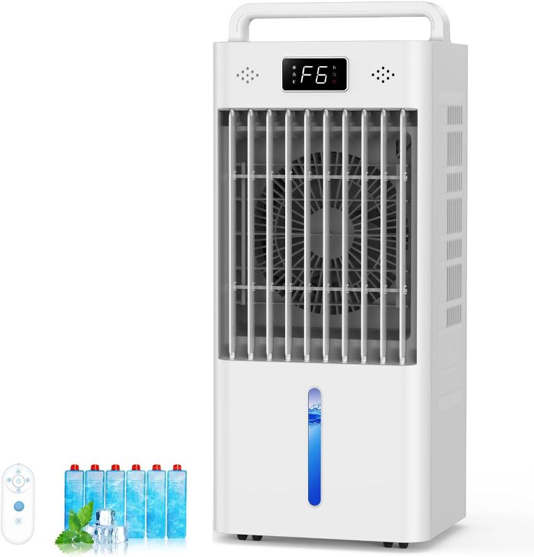 Photo 1 of Portable Windowless Air Conditioners, 3-IN-1 Swamp Cooler, Evaporative Air Cooler, 6 Speeds & 3 Modes, 3-Gal Water Tank for Cooling, 20 FT/S Remote Control, Portable Air Cooler for Indoors