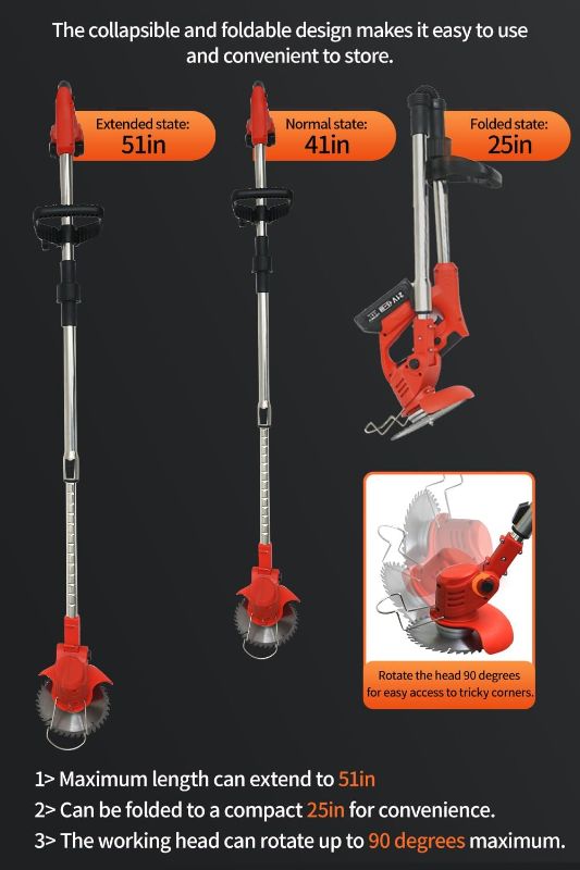 Photo 1 of Cordless  Wacker,Electric Weed Eater,2 Batteries,Grass Trimmer Cordless,Weed Erimmer RED-GCJ