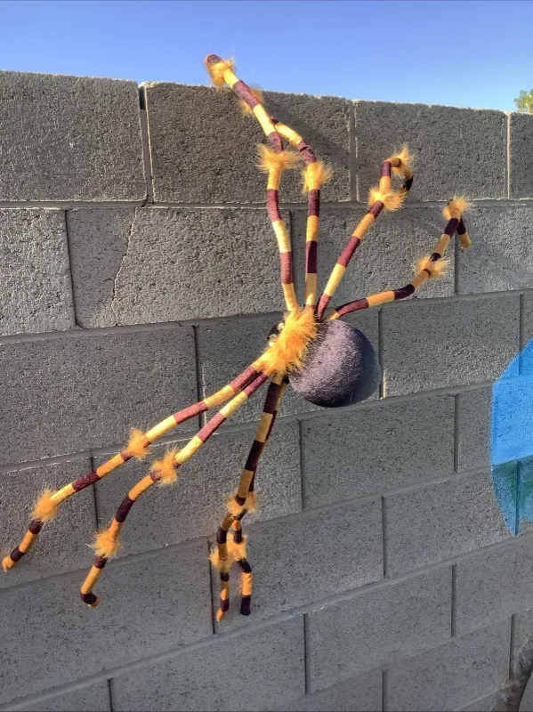 Photo 1 of 48” Plush Possible Spider Black Orange Purple Halloween - Hyde & EEK