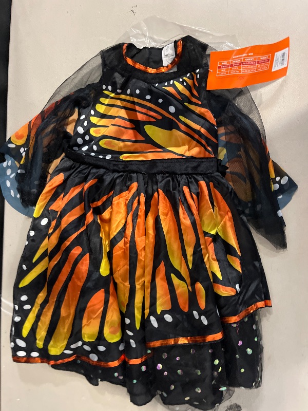 Photo 1 of  Small (6-7) - Hyde & Eek Girls Orange & Yellow Monarch Butterfly Dress Costume