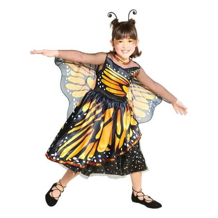 Photo 1 of Size S- 6/7 yrs - Hyde & Eek Girls Orange & Yellow Monarch Butterfly Dress Costume