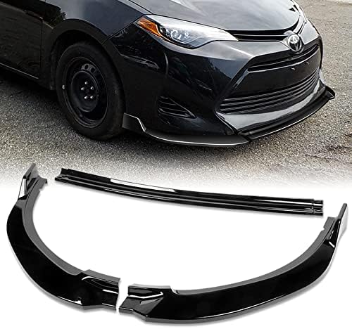 Photo 1 of 3PCS Front Bumper Lip Kit fit for compatible with 2017-2019 Toyota Corolla L/LE/XLE, Type-S Style Splitter Trim Protection Spoiler, Air-Dam-Chin-Diffuser (Painted Black)