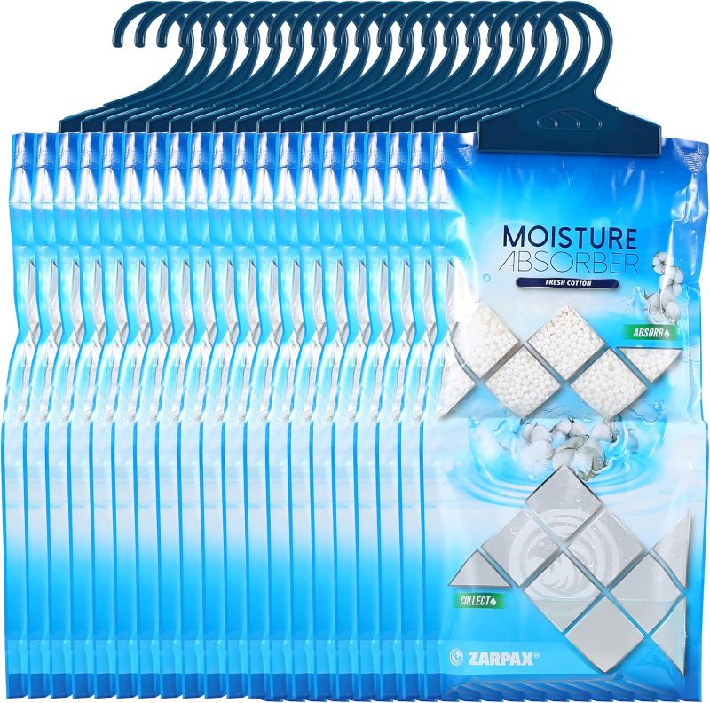 Photo 1 of Hanging Moisture Absorber Fresh Cotton 10.6 oz/300g | Moisture Absorbing Bags for Bathroom, Closet, Kitchen & Vehicles | Removes Moisture, Humidity & Odors | Portable Dehumidifier | Set Of 20