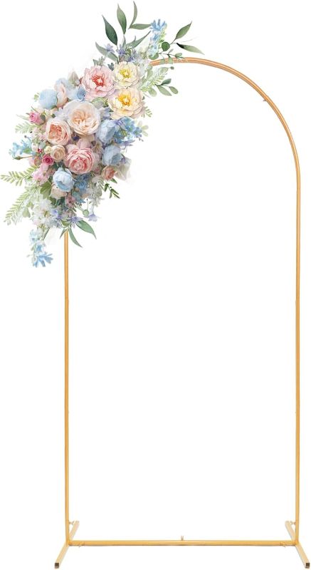 Photo 1 of Metal Arch Backdrop Stand,7.2FT Wedding Arch Stand Balloon Arch Frame for Wedding Birthday Party Baby Shower Ceremony Decoration