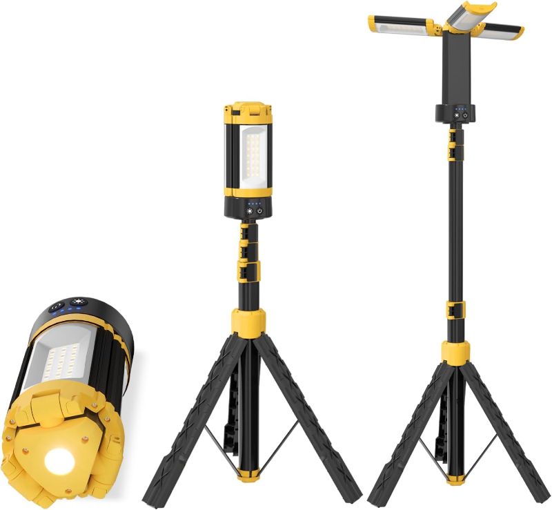 Photo 1 of LHOTSE Rechargeable Camping Light Work Light LED Work Light with 3 LED Lamps Head