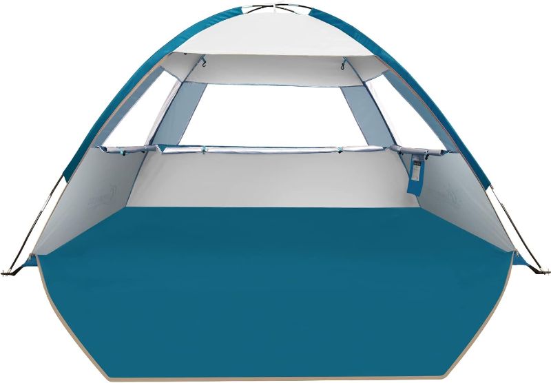 Photo 1 of COMMOUDS Beach Tent Sun Shade for 3/4-5/6-7/8-10 Person, UPF 50+ Beach Sun Shelter Canopy Tent, Lightweight, Easy Set Up and Carry