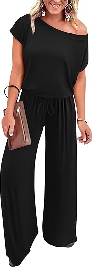 Photo 1 of size-L Flowy Pant Elastic High Waisted Trousers Loose Straight Bottoms 