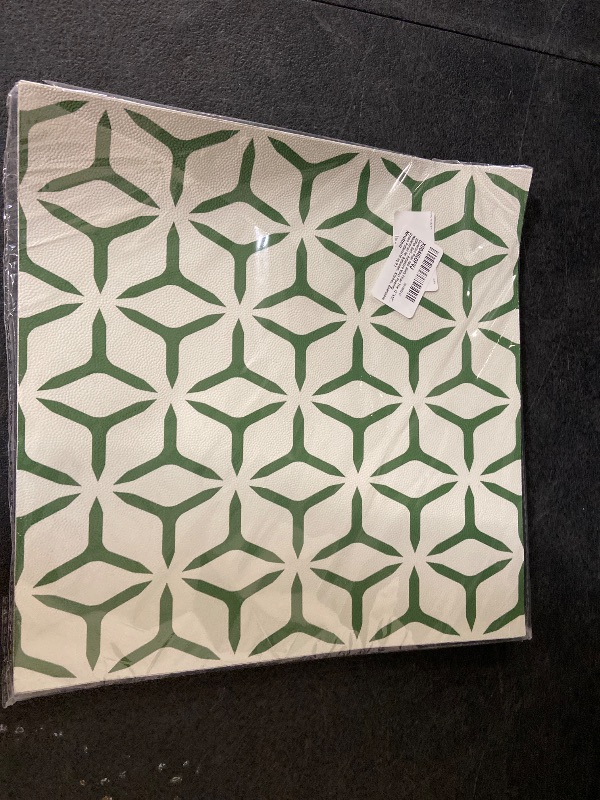 Photo 1 of Dureidos Peel and Stick Floor Tiles: 12"x12" Self-Adhesive Easy to Install Tile Sticker, Waterproof Vinyl Flooring for Bathroom, Kitchen, Bedroom, 10PCS Covering 10 sq ft Green and White