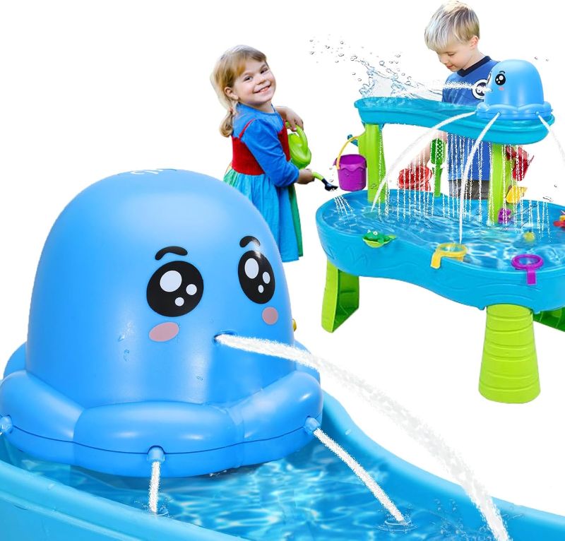 Photo 1 of Octopus Water Table Pump Toy for Kids - Battery Powered Outdoor Water Pump for Toddlers, 3 Hours of Non-Stop Work Fun Water Fountain Play, Summer Water Table Accessories Toys for Kids Toddlers